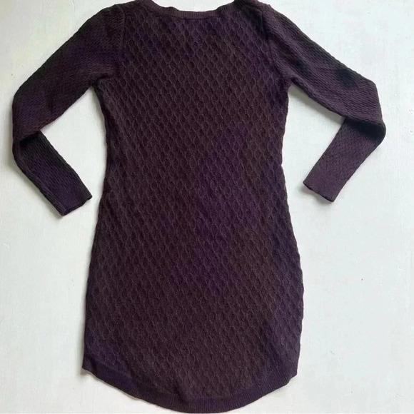 Loft Wool Blend Long Sleeve Purple Sweater Dress - Picture 2 of 6